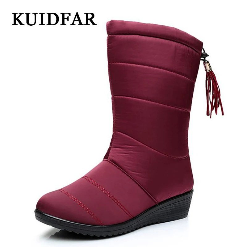 

KUIDFAR Snow Boots Brand Women Winter Boots Mother Shoes Antiskid Waterproof Flexible Women Fashion Casual Boots