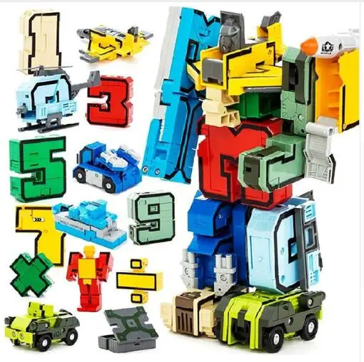 Digital Deformation Building Blocks Assembly Robot Number Transformation Math Letters Montessori Educational Toys dropshipping