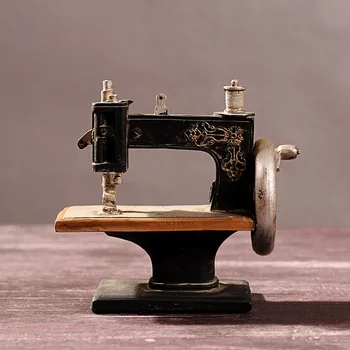 

Free Shipping!Vintage Style Resin Sewing machine Mold Old Looking Sewing machine Decor American Style Table Article House Decor