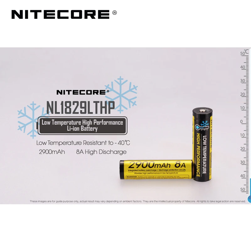 Горячая Nitecore NL1829LTHP 2900 мАч 8A низкая температура высокая производительность литий-ионный аккумулятор для замораживания окружающей среды