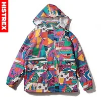 HISTREX 2018 Jacket Men kimono Japanese Style Ukiyo E Anime Hoodies Hooded Harajuku Hip Hop Winter Windbreaker Parkas HT92DJ#