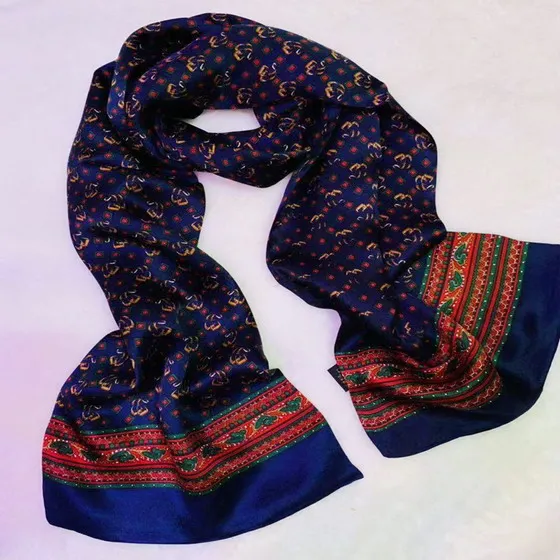 Винтажный шелковый шарф мужской модный цветочный узор с узором пейсли двухслойный Шелковый Атласный шейный платок#4091