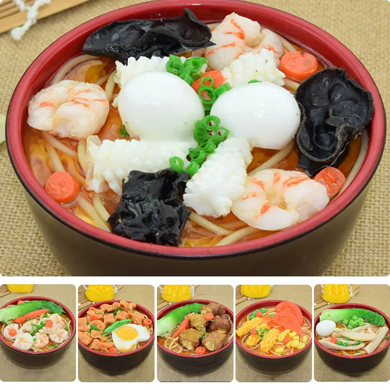 

PVC Simulation Udon Noodle Restaurant Model Japanese Hand-Pulled Noodle Food Ornaments Photography Props Decorative Tricky Toy