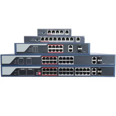 Switch de Rede Hik com Logotipo Lan Swtich Ds-3e0105p-e Ds-3e0109p-e Ds-3e0318p-e Ds-3e0326p-e 4ch 8ch 16ch 24ch Poe