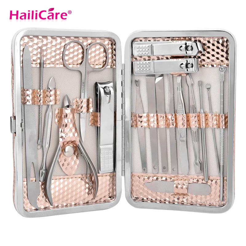

18in1 Stainless Steel Manicure Set Professional Pedicure Kit Nail Clipper Finger Plier Cutter Scissor Grooming Kit Nail Art Tool