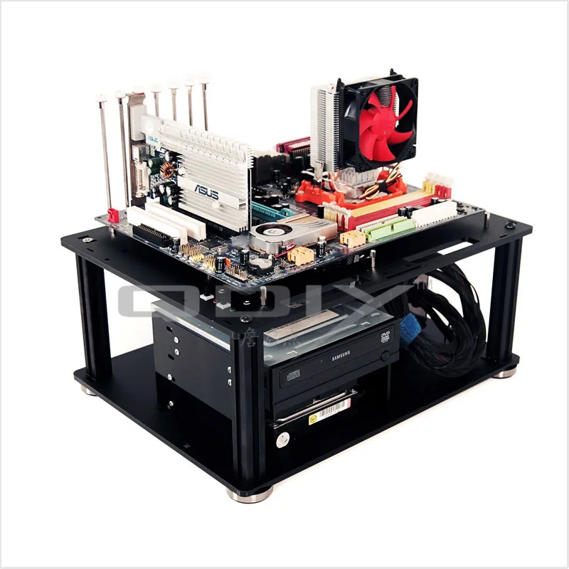 QDIY PC D008 ПК Excelent Прохладный Личность Черный Акрил ATX настольный компьютер
