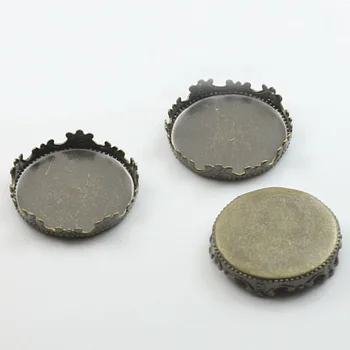 

15mm 20mm 25mm Round Circle Crown Bezel trays Settings Glass Resin Cabochons Base Blank Cameo Findings DIY Necklace Jewelry
