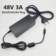 48 V 3A przełączania Adapter AC Adapter DC 48 V Volt 3000mA uniwersalny zasilacz konwerter ue usa UK AU wtyczka 5.5x2.1-2.5mm