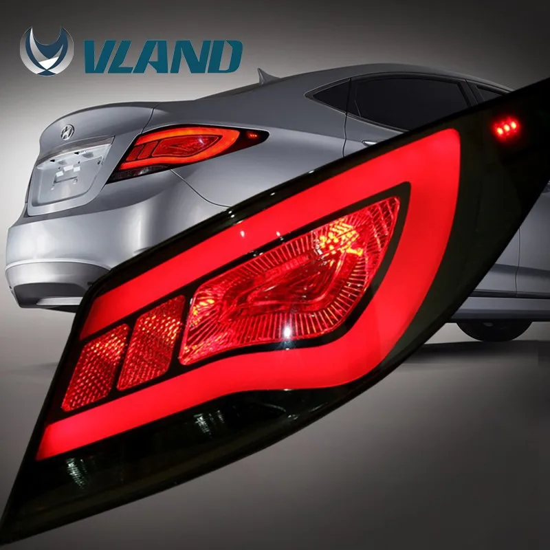 Светодиодные полосы задние лампы для hyundai Accent Verna Solaris задние фонари 2012- красный и дымчатый линзы