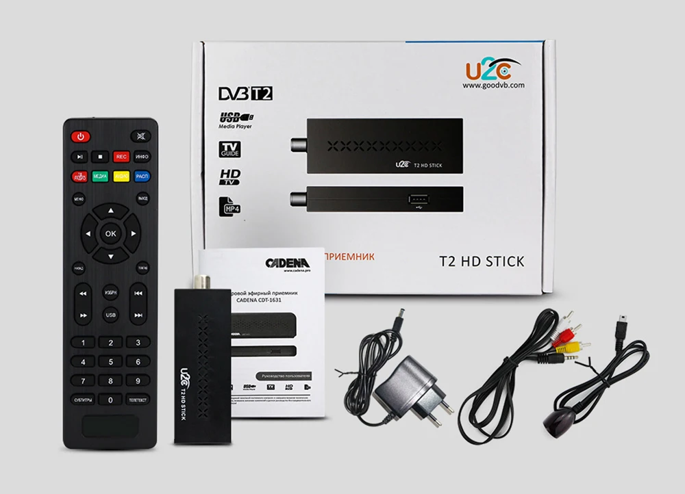 DVB-T2 u2c t2 HD 1080P tv Stick цифровой наземный ТВ приемник H.264 MPEG4 1080p USB 2,0 ТВ-тюнер