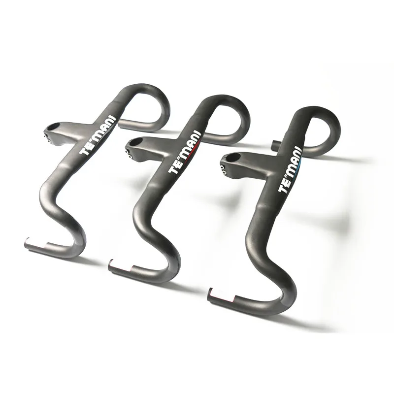 

2018 Full Carbon Racing Road Bike Handlebar Integrated Broken Wind Handle bar 400/420/440*90/100/110/120mm Bicycle Part TEMANI