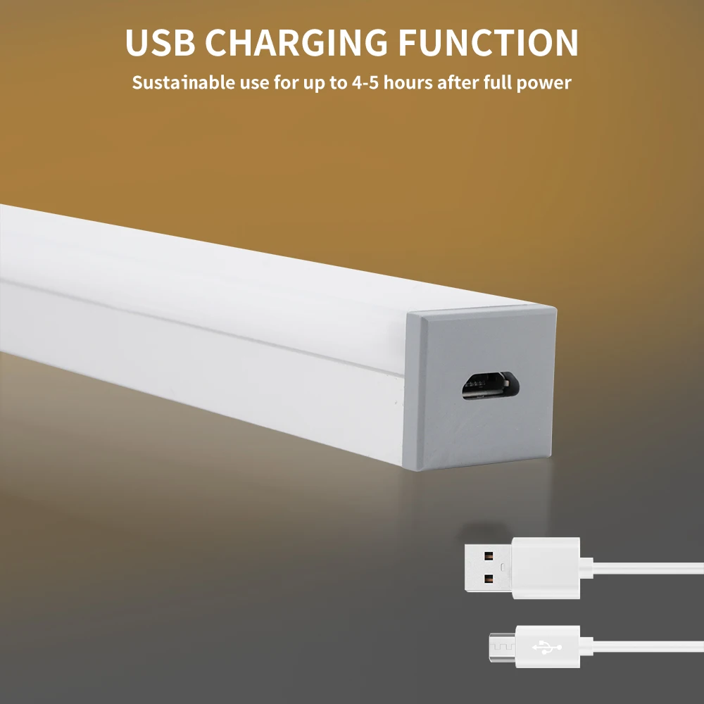 Светодиодный ночник с датчиком движения 21/30 см Перезаряжаемый USB светильник для