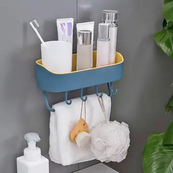 

Multifunctional Bath Shelf Wall Mounted Shower Holder Shampoo Storage Rack Kitchen Organizer