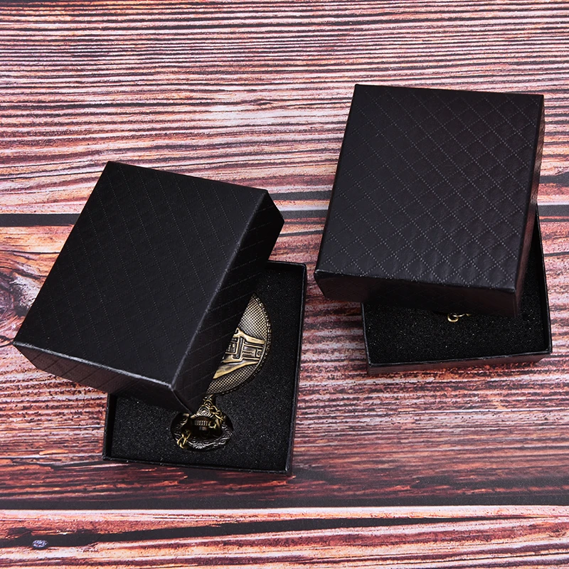 1 шт. картонная коробка для наручных часов простая карманная коробка для часов, чехол черный картон чехлы Подарки новая распродажа