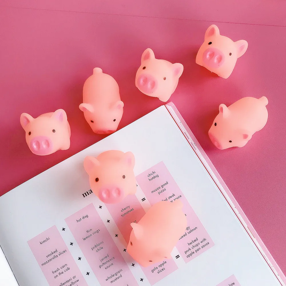 ZSIIBO 10 шт./партия новые милые 4,5 см детские игрушки забавные розовые Кричащие резиновая свинка для домашних животных жевательные подарочные