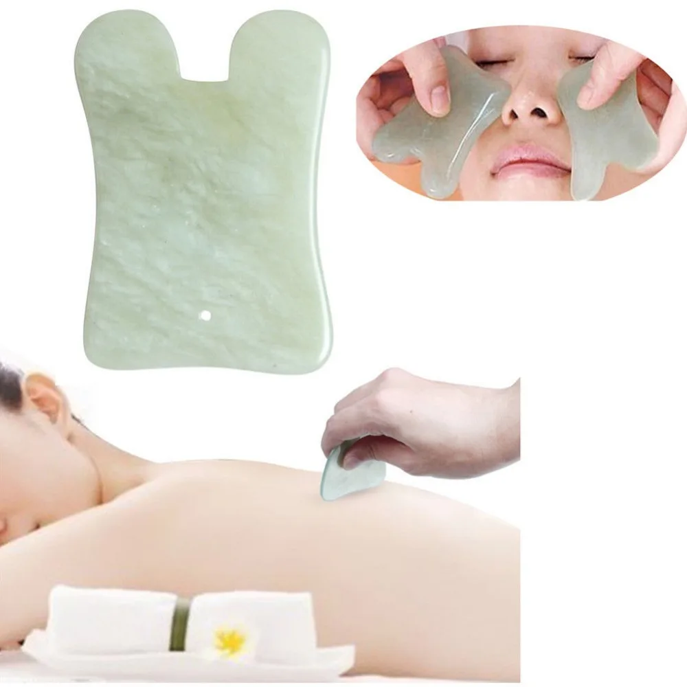 Jade Stone Guasha массажный инструмент для здоровья Jade Gua Sha Массажная доска для лица против морщин традиционные китайские акупунктурные точки#275383