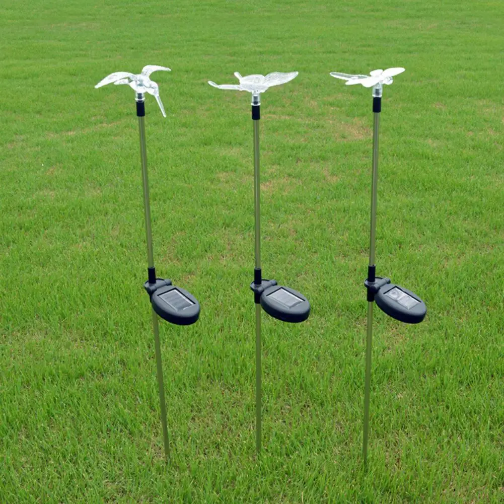 

HobbyLane 2PCS Solar Garden Light Waterproof for Garden Decoration Butterfly Bird Dragonfly Modern Path Lawn Solar Lamp Decor