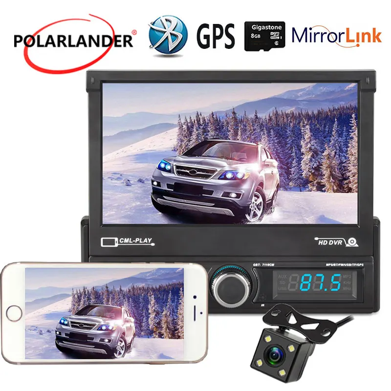 1 DIN автомобильный gps навигатор 7 дюймов выдвижной u диск для воспроизведения радио