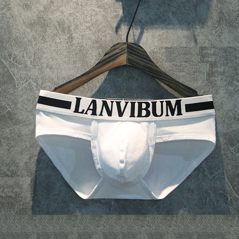 

Men's pure cotton white underwear, fitness thick legs, large size triangle underwear men