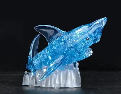 3D мозаика из кристаллов: старинная машина, двухъярусный автобус, череп, слон, лобзик; украшения для дома, игрушки в подарок на день рождения, без розничной упаковки - Цвет: Blue Shark