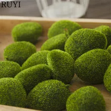 1 saco artificial bola de musgo verde falso pedra simulação plantas diy decoração para loja janela hotel escritório em casa plantas decoração da parede