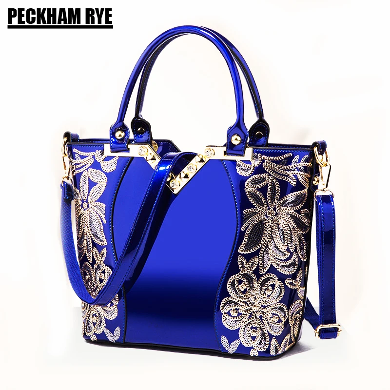 

Fashion Embroidery Women Bags For 2018 Patent Leather Handbags Luxury Handbags Women Bags Designer Office Lady Crossbody Bags