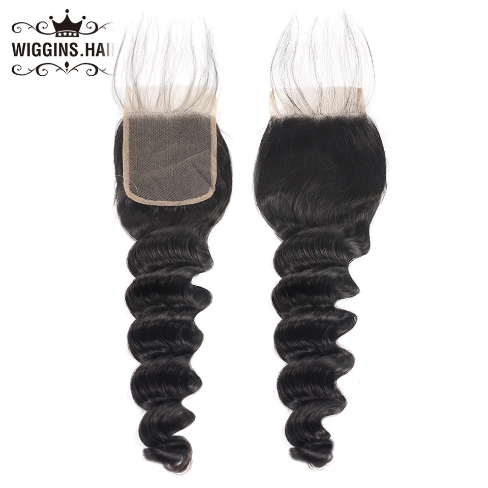 Wiggins Hair Brazilian Loose Deep Wave Closure 4x4 Lace Middle/Three/ Free  Part Closure With Baby Hair Remy Human Hair SwissLace|pre| - AliExpress