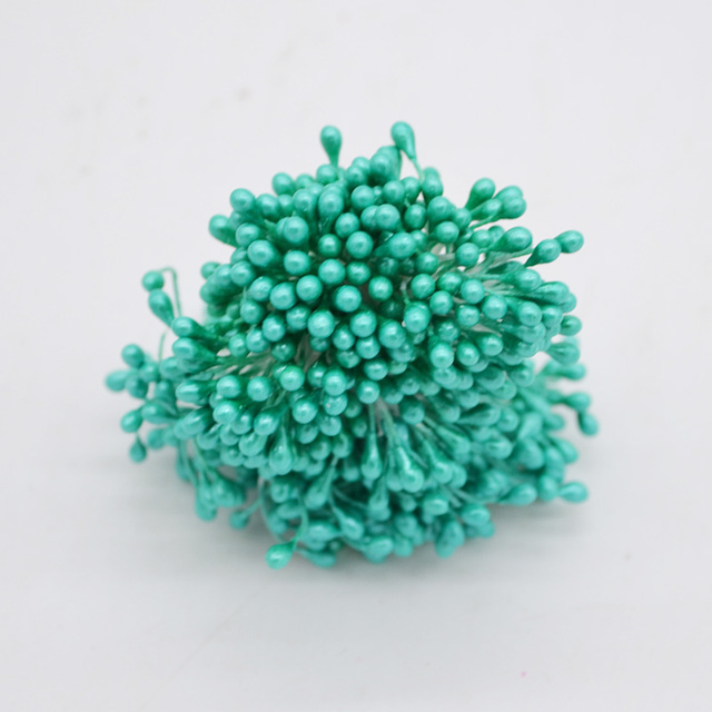 Bundle= (500PCS )Artificial Flower Double Heads Stamen Pearlized Craft Cards Cakes Decor Floral for home wedding party decor