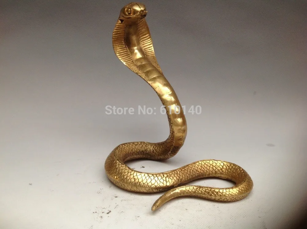 Chinese Bronze old hand carved twelve zodiac snake statue