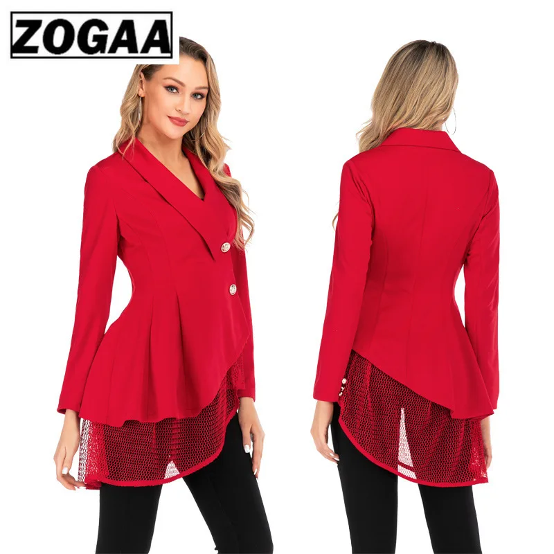 Autumn Spring Women Single Breasted Trench Coat Red Fashion Mesh Hem Irregular Casual Office Lady Business Short Outwear Lace Autumn Spring Women Single Breasted Trench Coat Red Fashion Mesh Hem Irregular Casual Office Lady Business Short Outwear Lace