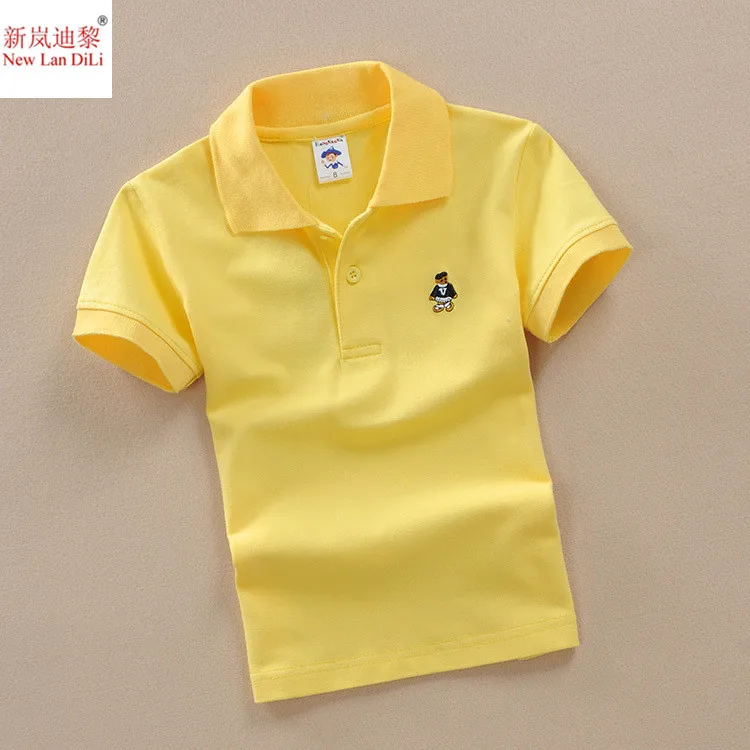 Высокое качество; Новинка; Лидер продаж; рубашка поло; одежда для маленьких мальчиков и девочек; хлопковая Однотонная футболка с короткими рукавами; цвет белый, красный, желтый