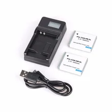 2pcs 1600mAh NB-6L NB 6L NB6L Battery + LCD USB Charger For Canon IXUS 310 SX275 SX280 SX510 200 105 210 300 S90 S95 SD1300