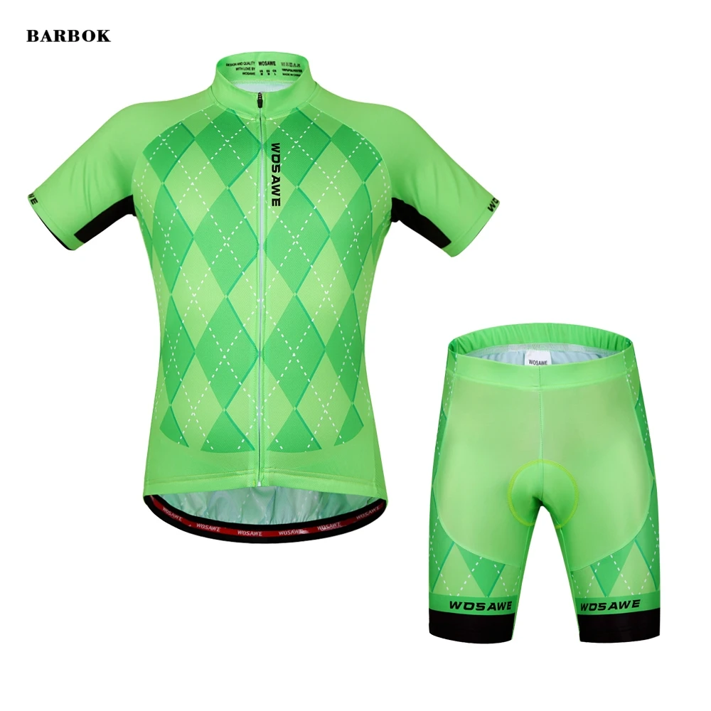 

WOSAWE Short Sleeve Cycling Jersey Gel Pad Shorts Cycling Set Mountain Bike Breathable Bicycle MTB Sets Maillot Ropa Ciclismo