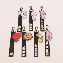 Корейский мультфильм BT21 телефон Аксессуары Kpop телефон кольцо BTS Bangtan мальчики корейский стиль Мода висячие украшения супер милый брелок