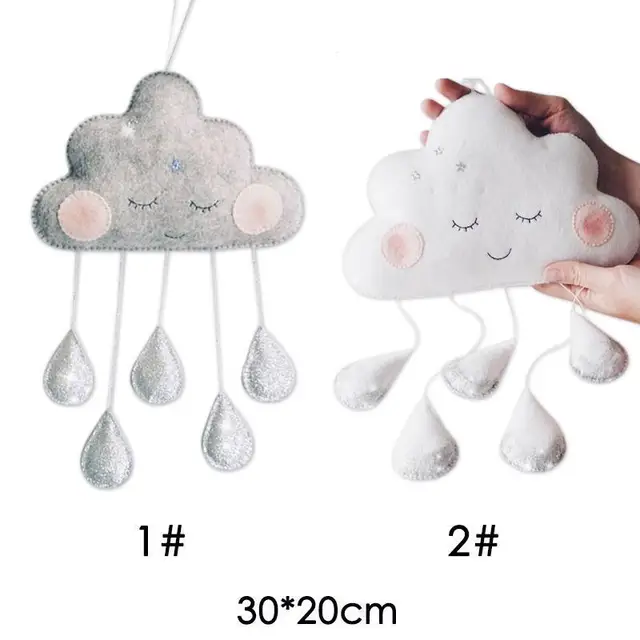 Cloud And Raindrops Felt Garland Baby Room Wall Decorations Wedding Cloud And Raindrops Felt Garland Baby Room Wall Decorations Wedding Birthday Party Hanging Decor Nursery
