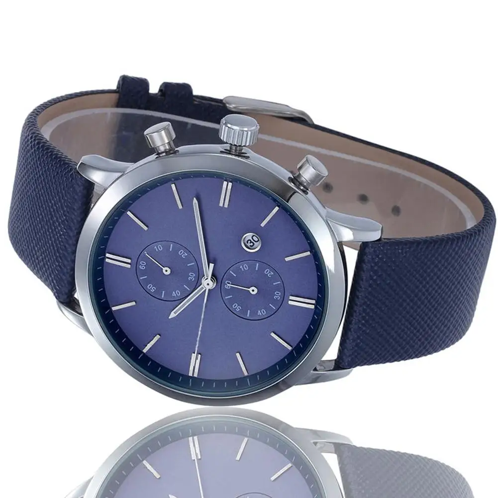 

2018 New Fashion Men Faux Leather Wristwatch Date Analog Quartz Business Wrist Watch Men Wristwatch Clock Drop Shipping