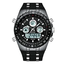 BINZI Лидирующий бренд Спортивные кварцевые наручные часы мужские военные водонепроницаемые часы светодиодный цифровые часы Мужские кварцевые наручные часы мужские