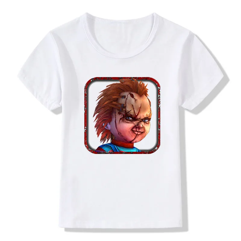 2018 Children Girls Boys Chucky Print T shirt Kids Summer Short Sleeve
