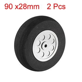 

Uxcell Hot Sale 2pcs 90mm OD 5.1mm ID 28mm Thick Gray Plastic Hub Black Foam Wheel Toy Car Wheel for RC Remote Control Airplane
