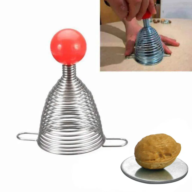 

Nut Cracker Stainless Steel Spiral Spring Metal Nutcracker Professional Walnut Open Tools DAG-ship