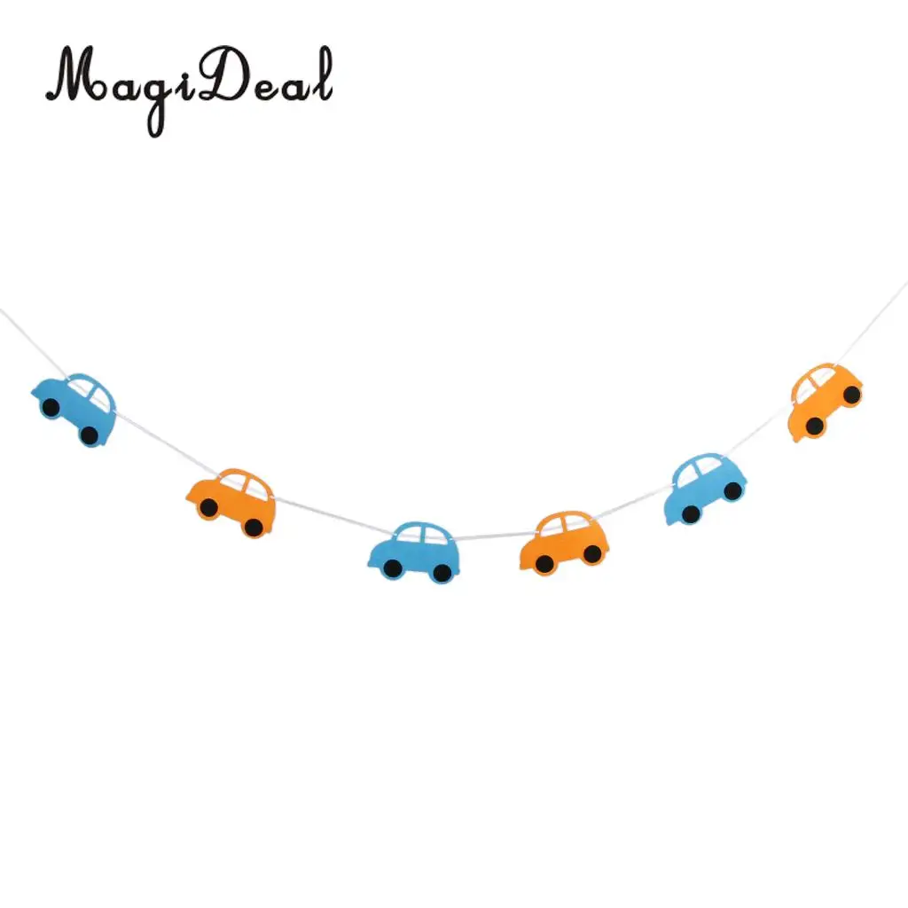 Lovely Automobile Design Bunting Banner Garland Kids Birthday Party Baby Shower Hanging Decorations Photo Prop