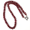 Collier Pierres Porte-Bonheur Facettes Jaspe Rouge