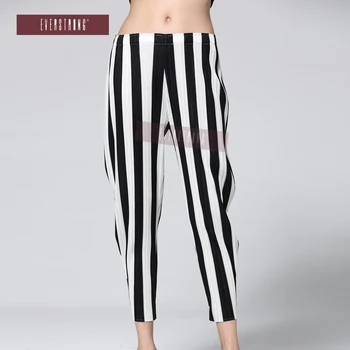 

FREE SHIPPING fashion fold striped mid waist all-match straight wide leg pants female IN STOCK