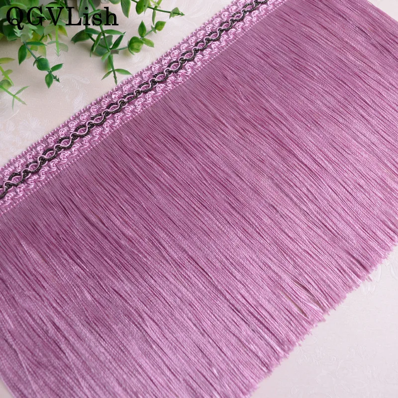 

QGVLish 12M/lot 30cm Wide Long Curtain Tassel Fringe Lace Trim DIY Sewing Sofa Stage Curtain Accessories Lace Ribbon Belts Trims