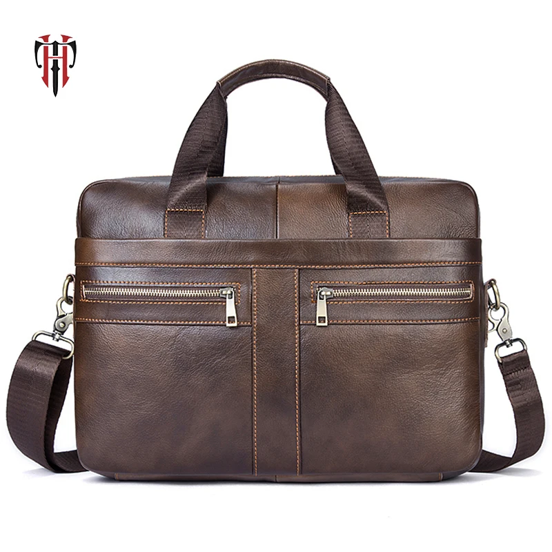 TIANHOO 14 дюймовый ноутбук портфель натуральная кожа мужские сумки личи шаблон