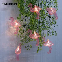 YINGTOUMAN теплый белый Фламинго тип батареи лампа светодиодный свет шнура Рождество праздник свадьба декоративная подсветка для вечеринки 1 м 10 светодиодный