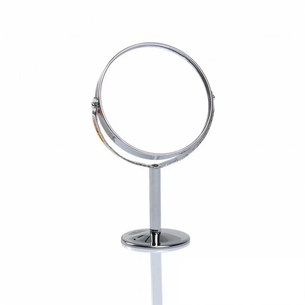 Двойное зеркало для лица, вращающееся на 360 градусов, портативное мини косметическое зеркало для макияжа, серебряное круглое увеличенное зеркало, инструмент для макияжа
