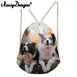 NOISYDESIGNS 3D животных овчарка/Lops Печать Drawstring Рюкзак милые школьные сумки для девочек Женский день пакет Mochila 2018