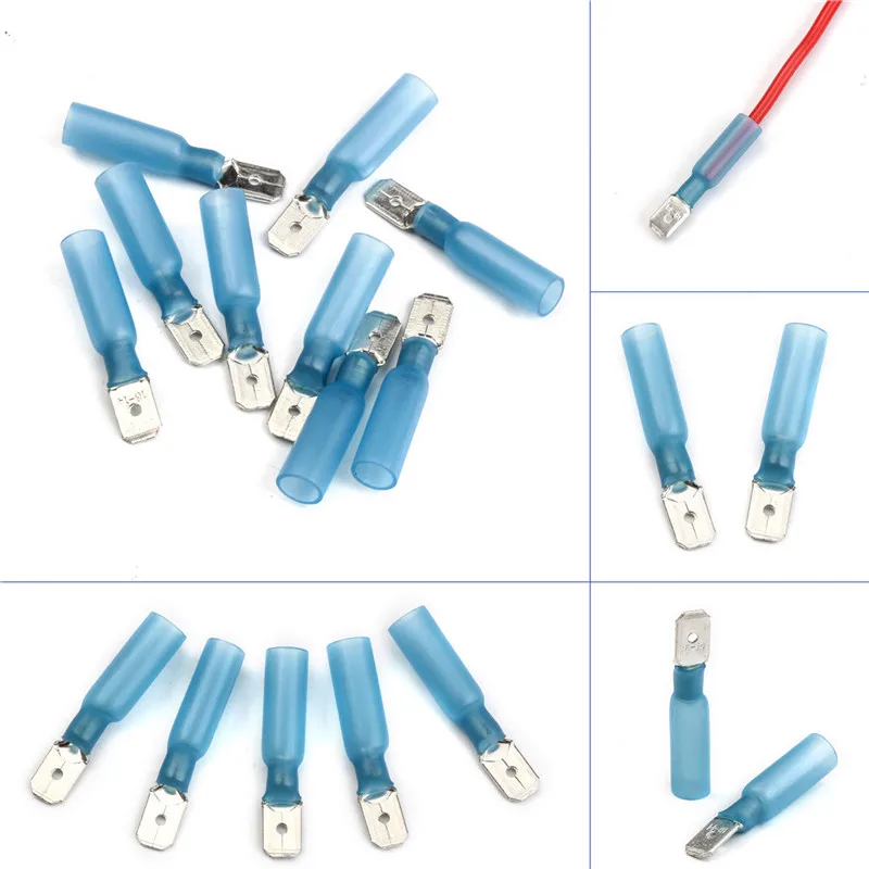 10 шт./компл. различные изолированные кабельные наконечники Лопата обжимных разъёмов, коннекторов для электрических проводов терм усадочная разъемы