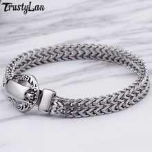 Индивидуальные браслеты для мужчин с пряжкой на ремне полированная цепочка из нержавеющей стали Armbanden ювелирные изделия для мужчин подарки для бойфренда